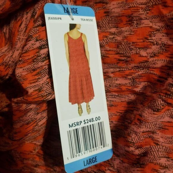 NEW Joie Womens Red Printed Tea Rose Maxi Dress‎ Sleeveless V-Neck Large NWT - Picture 10 of 11